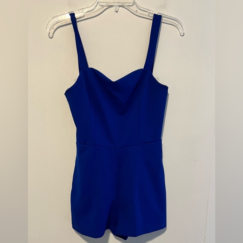 Crystal Sky Blue Romper Zip Up Shorts Y10